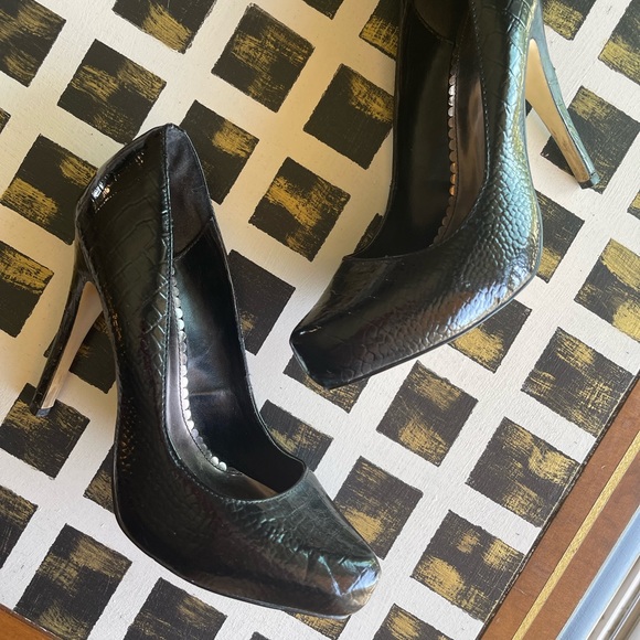 Joey black patent pointed toe stiletto heel 8 - Picture 3 of 11